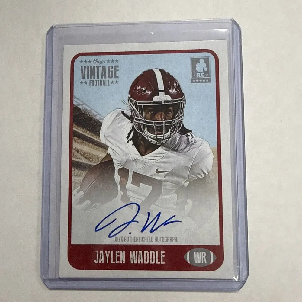 JAYLEN WADDLE 2021 ONYX VINTAGE ROOKIE RC AUTOGRAPH AUTO *BRONCOS*